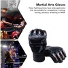 Fighting Gloves Black Tiger Paw Design Thickened Leather Latex Liner