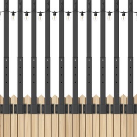 Mutovlin 10 Pack String Light Poles,2.8 Ft Light Poles for Outside String Lights,Outdoor Lights Pole with Fork,Metal Poles Stand for Patio Deck Backyard