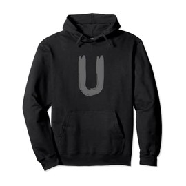 Creative Bold Dark Grey Letter U - Alphabet - Marker Design Pullover Hoodie