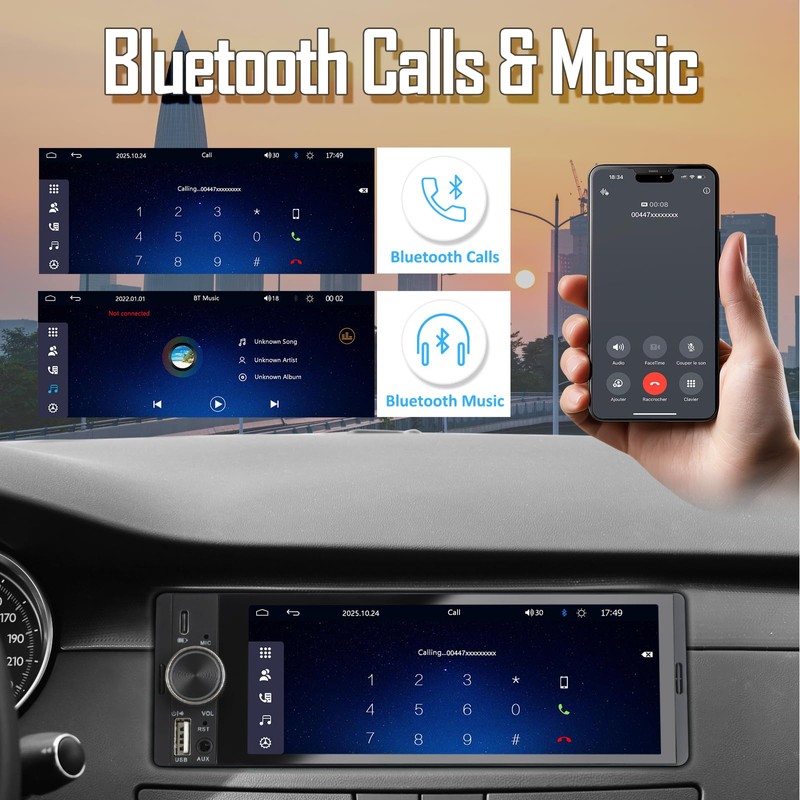 Single DIN Car Radio & Android Car Wireless with Backup