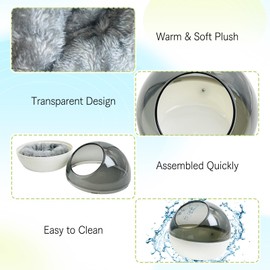 kathson Plastic Bird Nest Chewproof Small Bed with mat Hanging House Hut Bird Cage Breeding Hatching Nest Washable Parakeet Nest for Parrot Budgie Love Bird Canary (Grey)