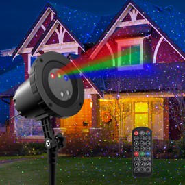 Outdoor Firefly Lights Projector, AIRIVO 3 Color Motion Star Light Show Garden Lights Laser Projector, Moving RGB Christmas Projector Lights Waterproof with Remote Control for Home, Patio, Landscape