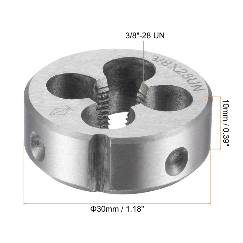 sourcing map Round Threading Dies 3/8"-28 UN, Alloy Tool Steel