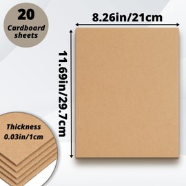 XIDOU A4 Corrugated Cardboard, Pack of 20 2 mm Thick Cardboard, Multi-Purpose Creative Cardboard, Suitable for Painting, Creative Modeling, Office and Courier Packaging 210 x 297 mm