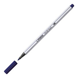 Premium Felt Tip Pen with Brush Tip for Variable Line Widths - STABILO Pen 68 Brush - Single Pen - Prussian Blue