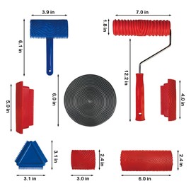 MXOYOXM 8 Pcs Wood Grain Tool Set,Simulated Rubber Wood Grain Painting Tool,Print Art Woodgrain Tool Texture Roller,Graining Tool Paint Look Like Wood for Indoor Wall DIY Design Decoration