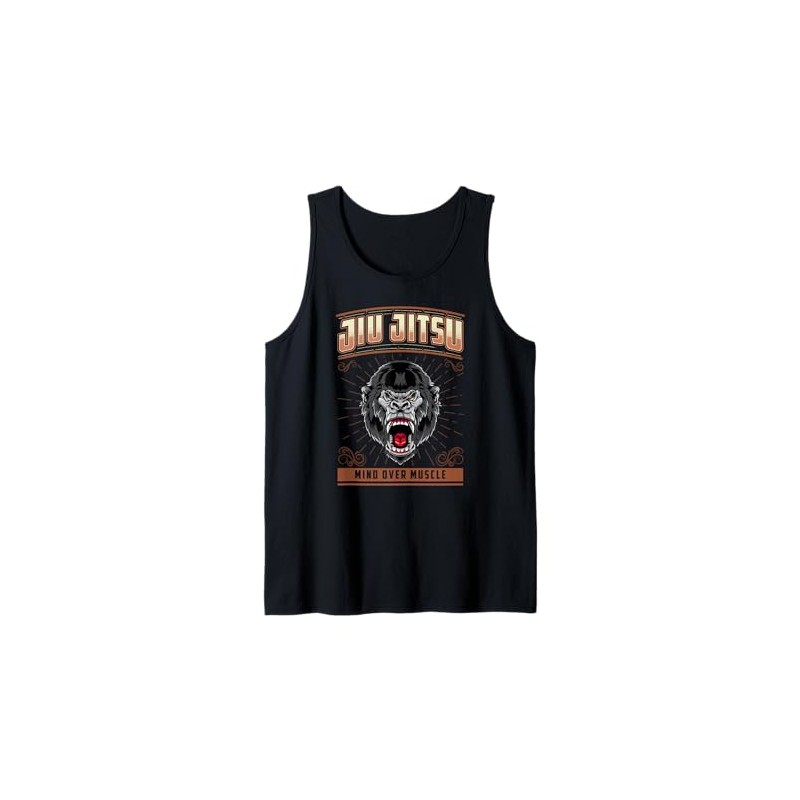 Jiu Jitsu Mind Over Muscle Grappling BJJ Angry Gorilla Tank