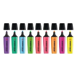 Marcadores Stabilo Boss Neón Set 9 Tonos Base Agua Punta Biselada                                                                                     