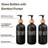 Black Shampoo and Conditioner Dispenser Set of 3 16.9oz Refillable