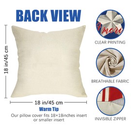 Fahrendom 4th of July God Bless America Patriotic Decorative Throw Pillow Covers 18 x 18 Set of 4, USA Stripes Stars Land of The Free Outdoor Pillowcase, American Faith Freedom Cushion Case Home Decor