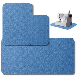 Drydiet 3 Pcs Sewing Machine Muffling Mat Pedal Mat Sewing Machine Pad No Slip Rubber Stay in Place Mats for Calms Vibration (Blue,15 x 20 Inch,14 x 9 Inch,17 x 36 Inch)