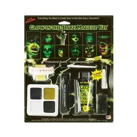 Fun World Unisex-Adult's Glow in The Dark Makeup Kit, Multi, Standard
