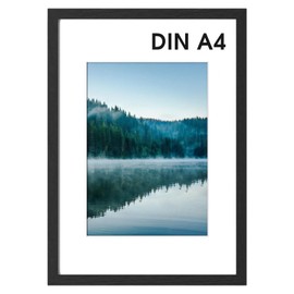 COMPOLICY Picture Frame A4 Frame with 21 x 29.7 Picture Frame DIN A4 Black Picture Frame Hanging Poster Frame for Photos, Pictures, Posters