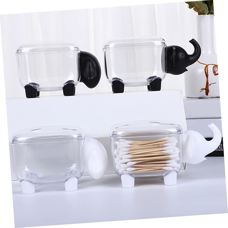 Ciieeo 2pcs Cotton Swab Storage Box Compact Makeup Organizer for