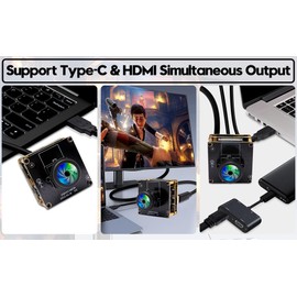 ELP HDMI USB Camera 4K Simultaneous Output Streaming Web H.265 USB Web Camera Module 2X Digital Zoom 185 Degree Fisheye Lens Computer for Cam PC Raspberry Pi Jetson Nano Laptop Video Conference