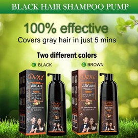 Instant Black Hair Shampoo 420ml - Semi-Permanent Black Hair Dye shampoo for Natural Hair, Lasts 30 Days, Fast Acting Formula for Men & Women (Natural Black)