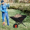 AuFox Collapsible Wheelbarrow, Foldable Yard Cart Easy Loading and Dumping