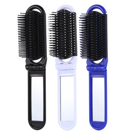 LALAFINA Peine Plegable Con Espejo Peine Antiestático De Bolsillo Para Cabello Y Barba Resistente a Altas Temperaturas Compacto Portátil Para Viajes  