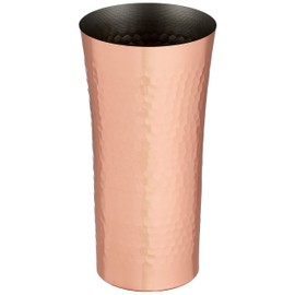 Yokoyama AB-225 Tsubame Artisan Beer Tumbler, Made in Japan, Copper, Hammered Included, 13.5 fl oz (400 ml)
