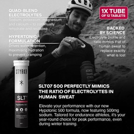 Electrolytes Tablets by Styrkr - Berry - Pack of 12 Hydration Tablets - 500mg per Serving - 2X Higher Salts - Used by Endurance Athletes - Advanced Quad-Blend Formulation - SLT07 12x per Tube