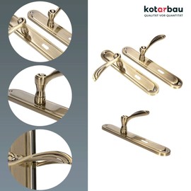 KOTARBAU® Door Handle Set 72 mm BB Long Plate Patina Universal Modern ZnAl