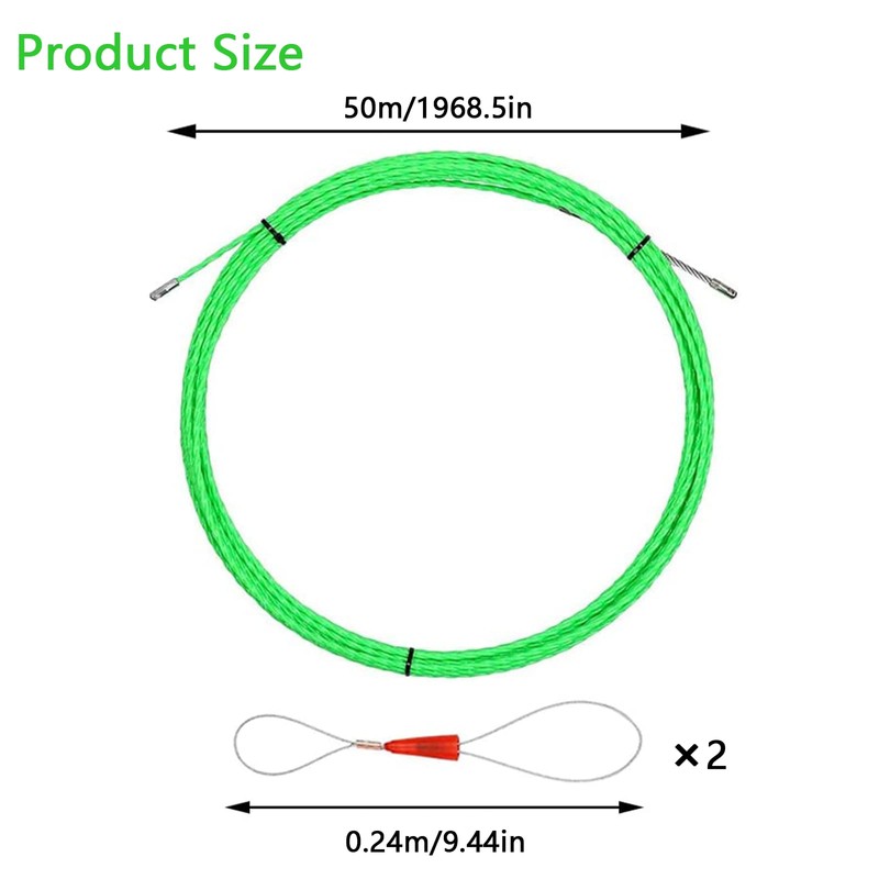 Fish Tape Cable Puller, 164FT(50M) 4.5MM Fish Wire Through Wall