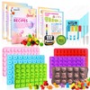 117 Pcs Gummy Bear Mold Silicone,with Candy Recipes、Droppers and Wrappers