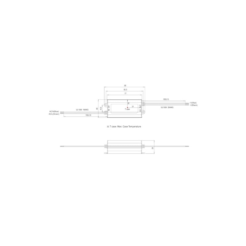 WITTKOWARE APC-16-350 CC LED Driver with Connection Cables, Output Current