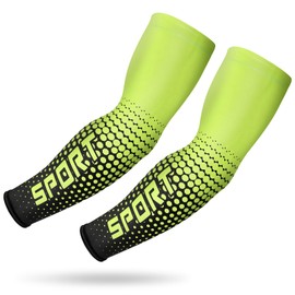 Eadali Arm Cover, 5 Colors, Plain, Cold Sensitive Effect, UV Protection, Sweat Absorbent, Quick Drying, Antibacterial, Odor Resistant, UPF 50+, Sun Protection, For Gaming/Sports, green, L