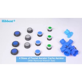 Hibbent 12Pcs Faucet Aerator with 6Pcs Cache Faucet Aerator Key Removal Wrench Tool