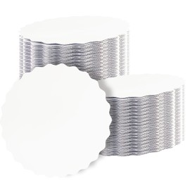 qiqee Matte White 8 Inch Wave Cake Boards Round 50-Packs Circles Rounds Base Cake Plate（Thinner But Stronger）