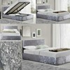 Crushed Velvet Divan Bed Base Wrap Valance Silver Grey Sheet