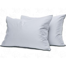 MistyMorning Pillow Cases 2 Pack Soft & Premium Quality Bedding & Linen, Egyptian Cotton 200 Thread Count, Breathable & Envelope Closure in Standard Size (50x75+15 cm) (Silver Grey, Pack of 2)