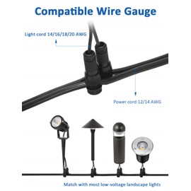 SUNVIE Low Voltage Landscape Lighting Cable Connectors 12-14 Gauge Wire Connectors for Landscape Lights Outdoor Spotlight Path Lights Work with Malibu Paradise and Other Low Voltage Lighting (50 Pack)