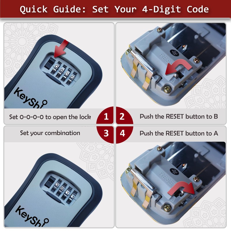 KeyShield PRO Wall-Mounted Key Lock Box – 4-Digit Combination, Weatherproof