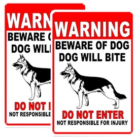 2 PCS Beware of the Dog Sign, Beware of the Dogs Sign Outdoor Gate, Dog Signs for Gates, 7.87'' X 11.81'' Beware of the Dogs Sign Outdoor Rust Weatherproof for Fence Door
