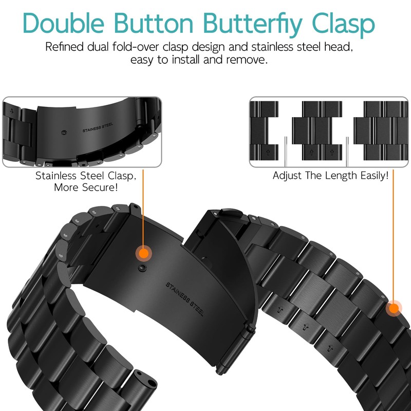 Metal Strap for Garmin Instinct 2, Quick Release Stainless Steel