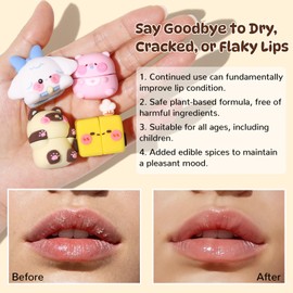 SUSIKEKI Cloud Comfort Lip Balm - 4 Tubes Fruit-flavored Moisture Lip Balms, Blueberry, Jasmine, Orange, and Peach Flavors, 3-in-1 Repairs Lip Damage Caused by Dryness, Makeup and UV Rays (4 Pack)