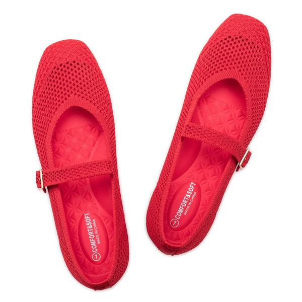 Frank Mully Women's Casual Shoes Flat Sole Square Toe Knitted