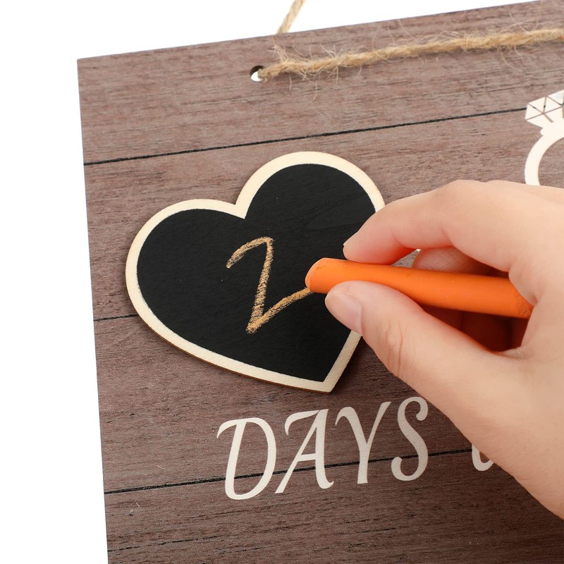 Mepase Wedding Countdown Engagement Gift Chalkboard Sign for Couples Wooden