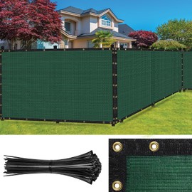 SEALTECH Ultra Heavy Duty 200 GSM Privacy Fence Screen – Non-Recycled Polyethylene Mesh Shade Net with Bindings & Rustproof Grommets - 90% + Blockage Includes Cable Zip Ties. (Green 4'X15')