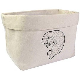 Large 'Cute Manatee' Canvas Organiser/Storage Bag (OR00006638)