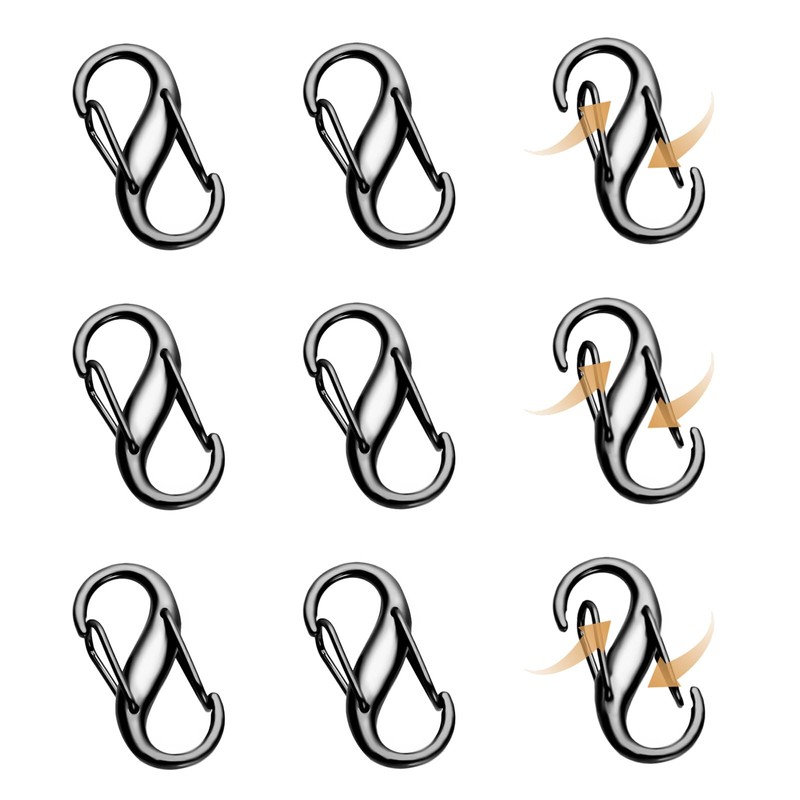 COMNICO Zipper Lock Clips, 9 PCS Alloy Double Opening Theft