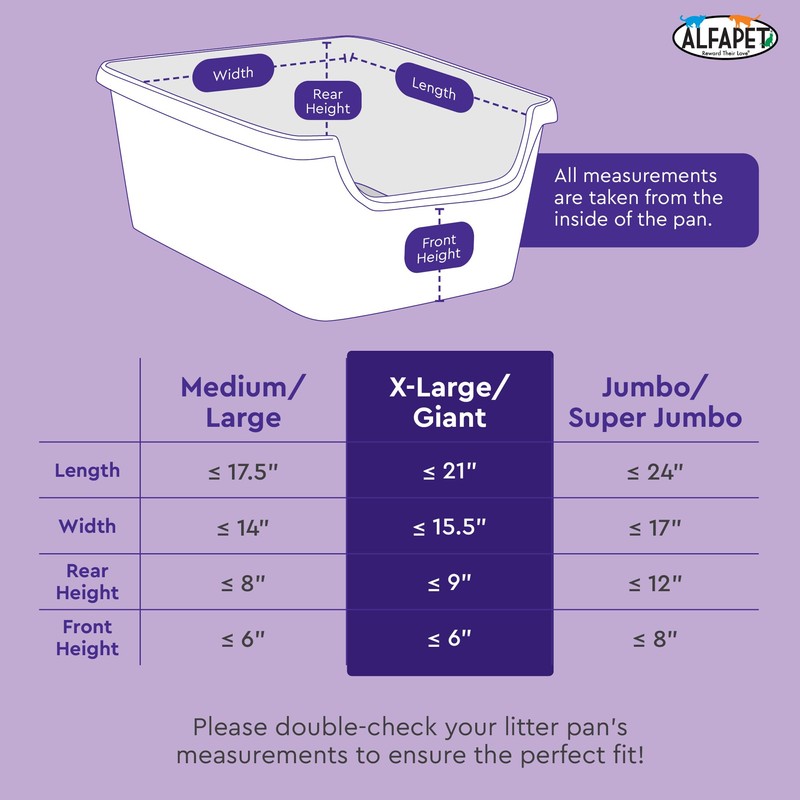 Alfapet Heavy Duty Flat Bottom Cat Litter Box Liners -