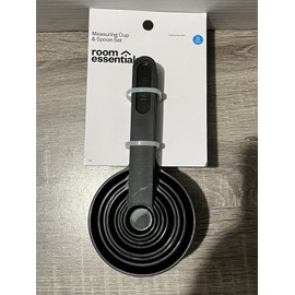 Room Essentials Measuring Cups & Measuring Spoons 8 Piece Set Plastic Black