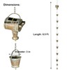 Jemeni 8.5Ft Length Iron Watering Can & Buckers Rain Chain,