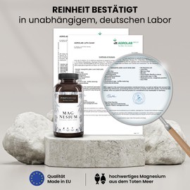 Magnesium Capsules High Dose 365 Pieces Family Pack Premium 400 mg Elementary (Pure) Magnesium per Tablet (664 mg Powder) - Laboratory Tested without Magnesium Stearate Vegan from Germany