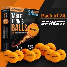 SPINSTI Table Tennis Balls (24 Balls) |3 Star 40+mm Professional Orange Table Tennis Balls for Indoor Sports | Premium Orange ABS Quality Ping Pong Balls | Spherical Celluloid Free
