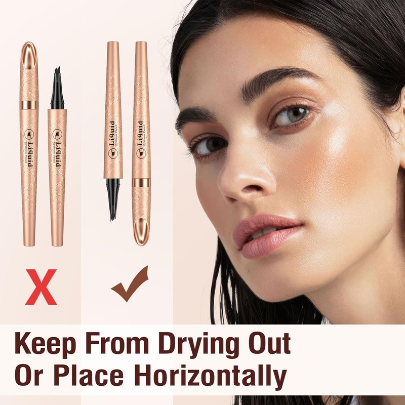 Microblading Brow Pencil with 4-Prong Micro Fork Tip (Light Brown)