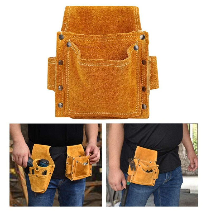Tool Belt Pouch Woodworking Tool Pouch Thick Wear Resistant Leather